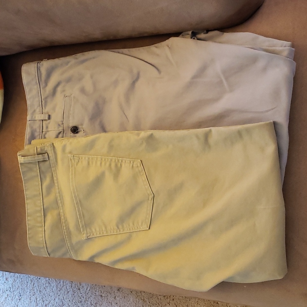 Lot of 2 Men's Lands End Khaki Pants, size 40x30